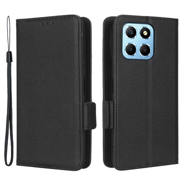 Nyitható tok "Litchi Wallet" Huawei Honor X6 / Honor X8 5G / Honor 70 Lite készülékekhez - fekete Nyitható tok "Litchi Wallet" Huawei Honor X6 / Honor X8 5G / Honor 70 Lite készülékekhez - fekete