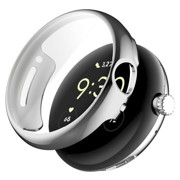 TPU gél tok kijelző védelemmel Google Pixel Watch órákhoz - ezüst