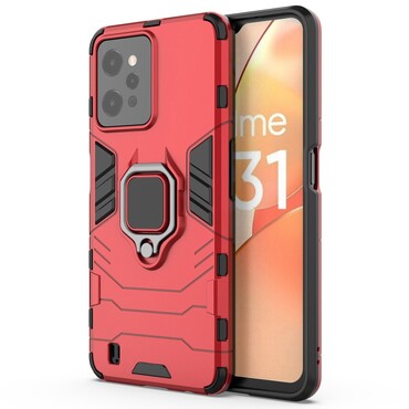 Strapabíró tok "Impact X Ring" Realme C31 készülékekhez - piros