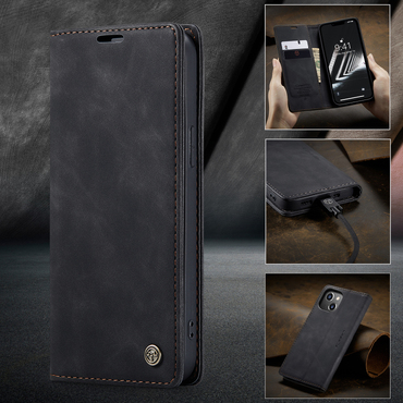 Nyitható tok CaseMe MagFlip kiváló védelemmel és automatikus mágneses zárással iPhone 14 készülékekhez - smooth black