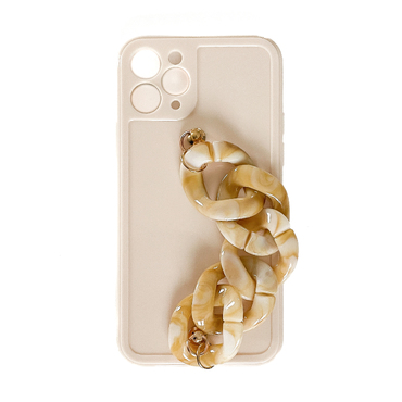 Szilikon tok "Vanilla" karkötővel könnyebb hordozáshoz iPhone 11 Pro Max készülékekhez