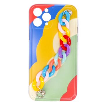 Szilikon tok "Rainbow" karkötővel könnyebb hordozáshoz 11 Pro Max készülékekhez