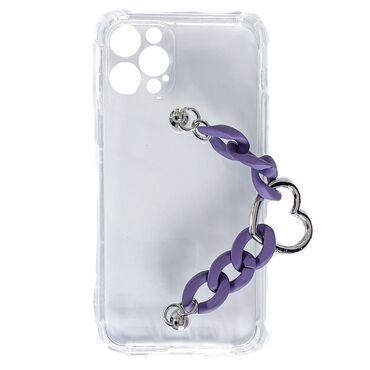 Szilikon tok "Purple Lolly" karkötővel hordozáshoz iPhone 12 Pro Max készülékekhez