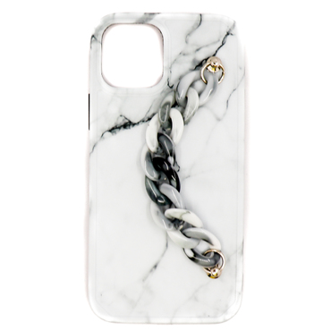 Szilikon tok "White Marble" karkötővel könnyebb hordozáshoz iPhone 11 Pro Max készülékekhez
