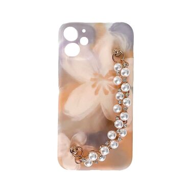 Szilikon tok "Caramel Pearl" karkötővel hordozáshoz iPhone 12 készülékekhez