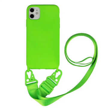 Szilikon tok "Strapy" szalaggal hordozáshoz iPhone 11 Pro készülékekhez - green