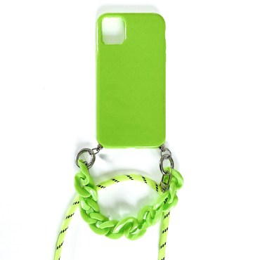 Szilikon tok "Neon" zsinórral és karkötővel hordozáshoz iPhone 11 készülékekhez