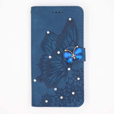 Nyitható tok műbőrből "Butterfly Gem" iPhone 12 Pro Max - blue