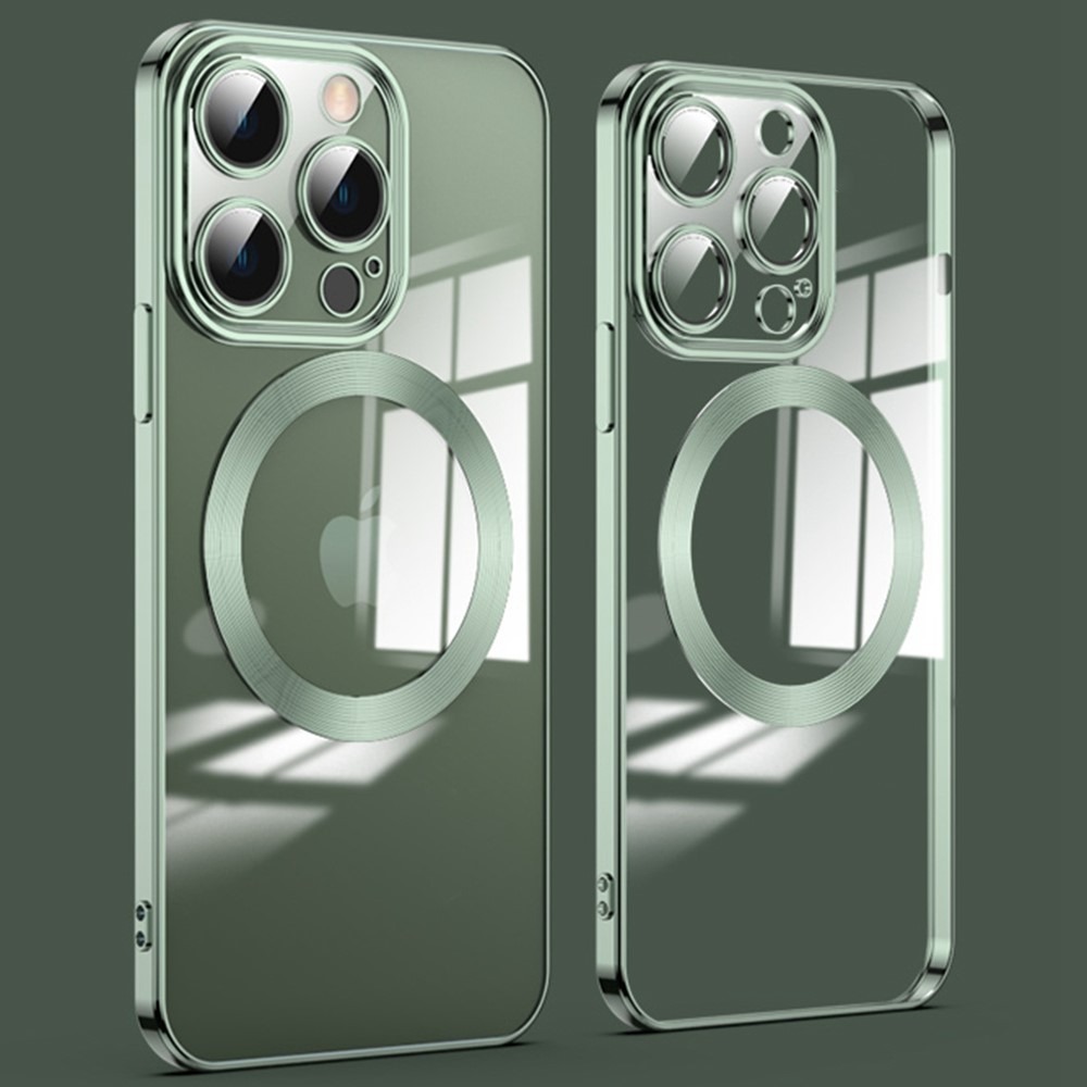 Hibrid tok védelemmel hátsó kamerára "MagProtect" MagSafe mágnessel iPhone 13 Pro készülékekhez - green