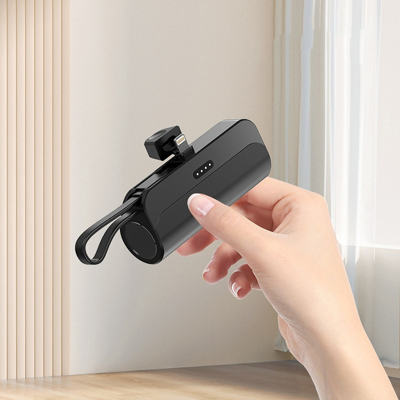 Power Bank PastelMix Pro: Trendi pót akksi rúzs méretben, két csatlakozóval és kiváló 5000 mAh kapacitással - Lightning + USB-C - pastel black