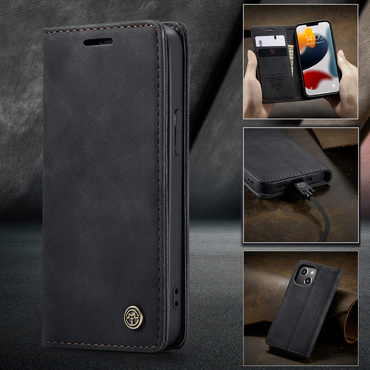 Nyitható tok CaseMe MagFlip kiváló védelemmel és automatikus mágneses zárással iPhone 13 Mini készülékekhez - smooth black