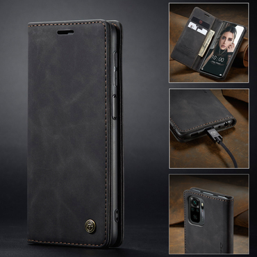 Nyitható tok CaseMe MagFlip kiváló védelemmel és automatikus mágneses zárással Xiaomi Redmi Note 10 / Redmi Note 10S készülékekhez - smooth black
