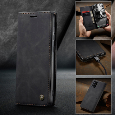 Nyitható tok CaseMe MagFlip kiváló védelemmel és automatikus mágneses zárással Samsung Galaxy A51 készülékekhez - smooth black