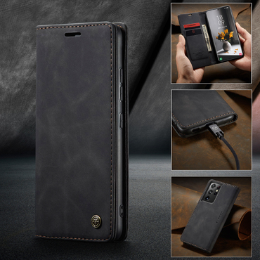 Nyitható tok CaseMe MagFlip kiváló védelemmel és automatikus mágneses zárással Samsung Galaxy S21 Ultra készülékekhez - smooth black Nyitható tok CaseMe MagFlip kiváló védelemmel és automatikus mágneses zárással Samsung Galaxy S21 Ultra készülékekhez - smooth black