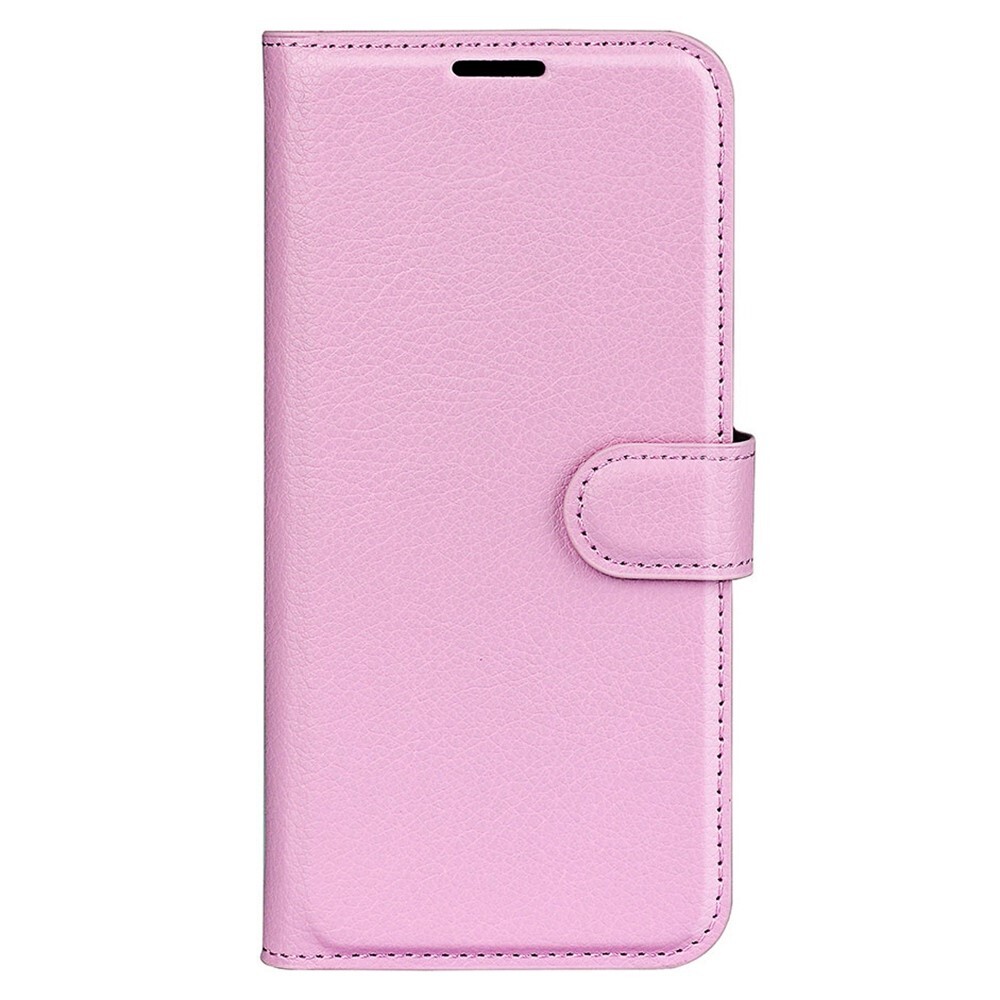 Nyitható tok "Litchi" Xiaomi Redmi Note 12 5G / Poco X5 5G készülékekhez - rózsaszín
