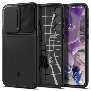 Tok Spigen "Optik Armor" Samsung Galaxy S23 készülékekhez - fekete