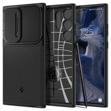 Tok Spigen "Optik Armor" Samsung Galaxy S23 Ultra készülékekhez - fekete