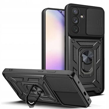 Strapabíró tok "MaX-Armor" gyűrűvel, fém lappal és hátsó kamera védelemmel Samsung Galaxy A54 5G készülékekhez - army black