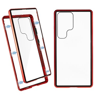 Mágneses Full-body tok "Stronghold" Samsung Galaxy S23 Ultra készülékekhez - piros