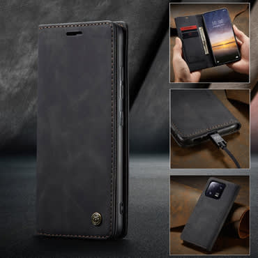 Nyitható tok CaseMe MagFlip kiváló védelemmel és automatikus mágneses zárással Xiaomi 13 Pro készülékekhez - smooth black