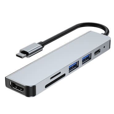 Multifunkcionális USB HUB Tech-Protect "Hubber" 6 az 1-ben USB-C kimenettel