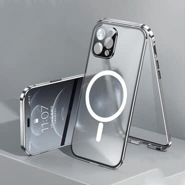 Full-body tok "MagSafe Defender" kijelző és hátsó kamera védelemmel iPhone 13 Pro Max készülékekhez - ezüst