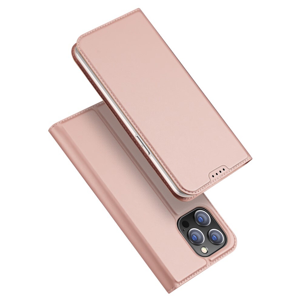 Nyitható tok "Skin" iPhone 15 Pro készülékekhez - rózsaszín