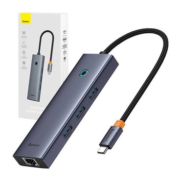 Multifunkcionális HUB 6 az 1-ben Baseus "UltraJoy" USB-C 100 W PD-vel - szürke