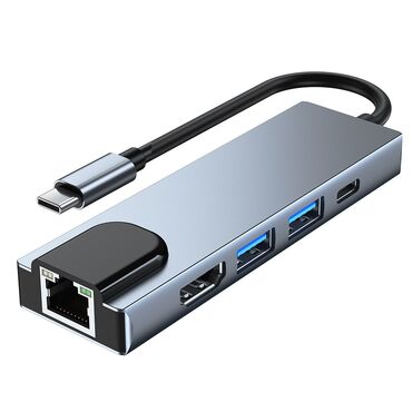 Multifunkcionális USB HUB Tech-Protect 5 az 1-ben USB-C kimenettel Multifunkcionális USB HUB Tech-Protect 5 az 1-ben USB-C kimenettel