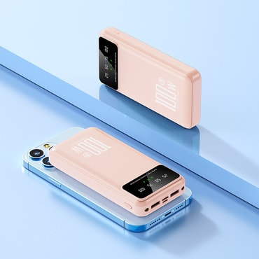 Power bank BatteryBoost 100W töltéssel és 20000 mAh kapacitással - dot pink