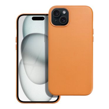 Tok "Leather Mag Cover" öko bőrből beépített mágnessel iPhone 15 Plus készülékekhez - orange