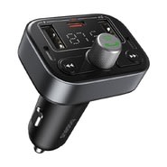 FM transmitter + autós töltő 3 készülékre Baseus "Granduo Pro" 2x USB-A és 1x USB-C 35W