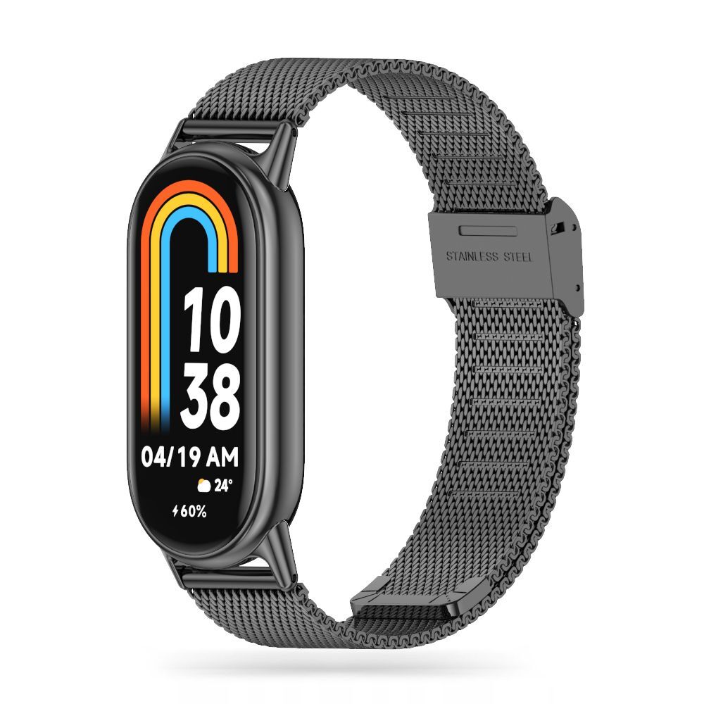 "Milanese" fém szíj Xiaomi Smart Band 8 / Smart Band 9 órához - fekete