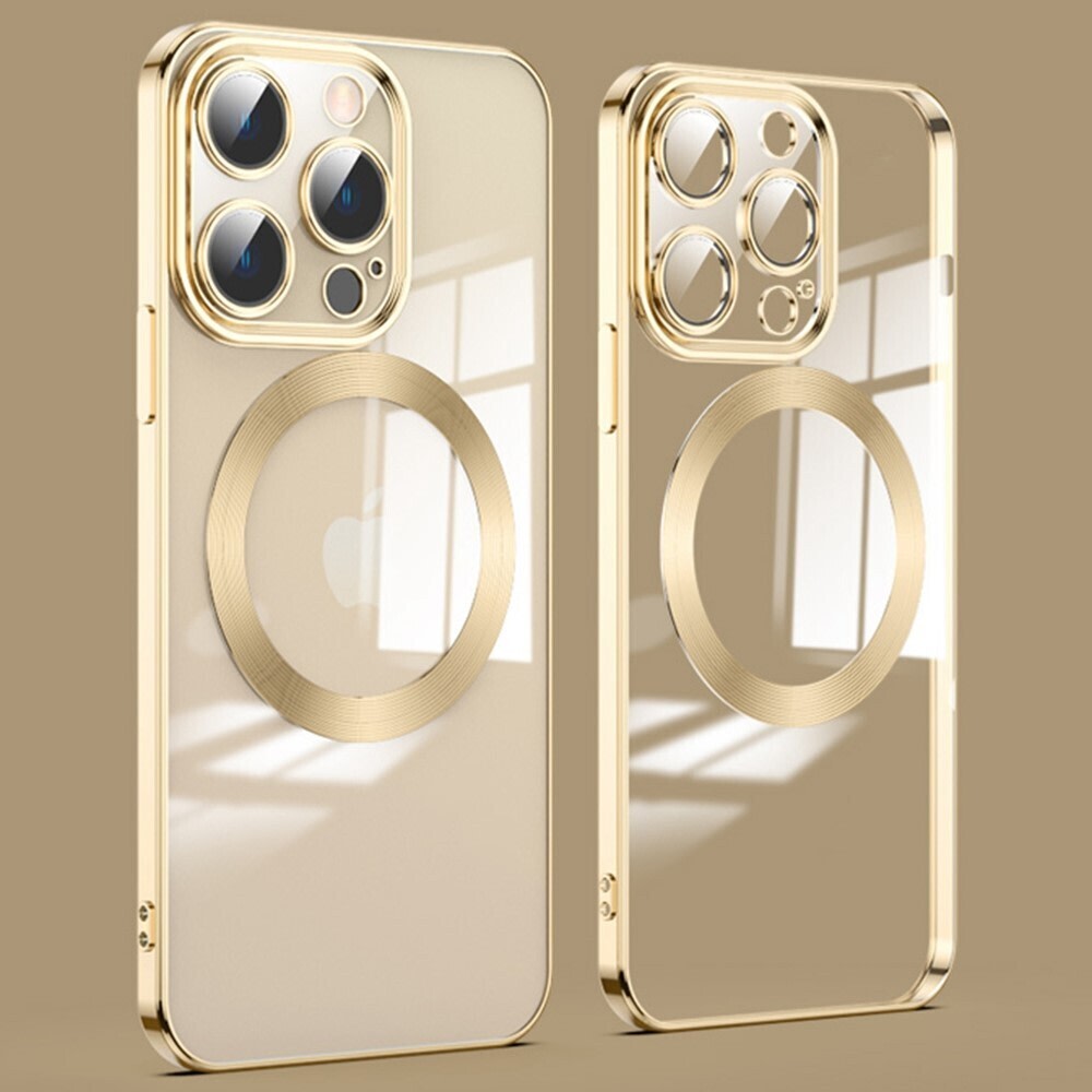 Hibrid tok védelemmel hátsó kamerára "MagProtect" MagSafe mágnessel iPhone 13 Pro Max készülékekhez - gold