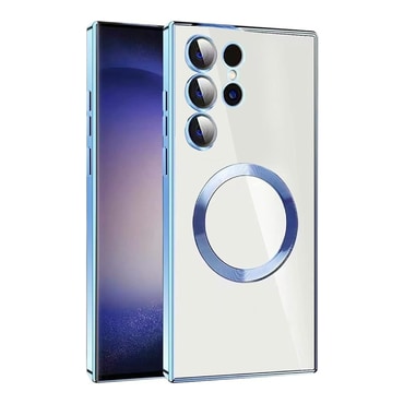 Hibrid tok védelemmel hátsó kamerára "MagProtect" MagSafe mágnessel Samsung Galaxy S23 készülékekhez - blue