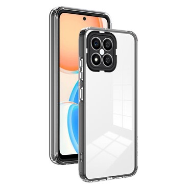 Hibrid tok "Crystal Bumper" beépített hátsó kamera védelemmel Honor X8 készülékekhez - metallic black