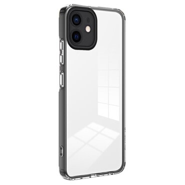 Hibrid tok beépített kamera védelemmel "Crystal Bumper" iPhone 12 készülékekhez - metallic black