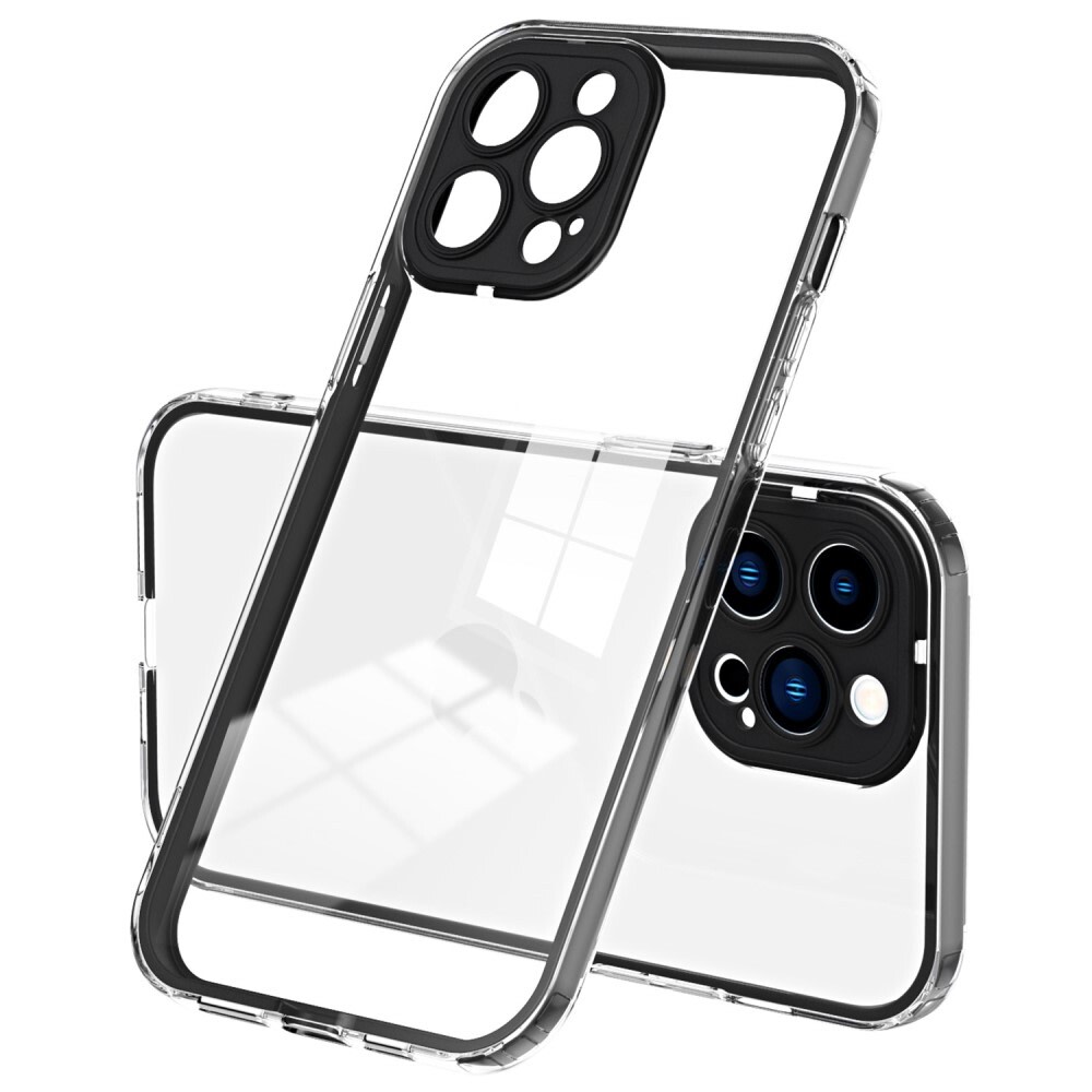 Hibrid tok beépített kamera védelemmel "Crystal Bumper" iPhone 12 Pro készülékekhez - metallic black