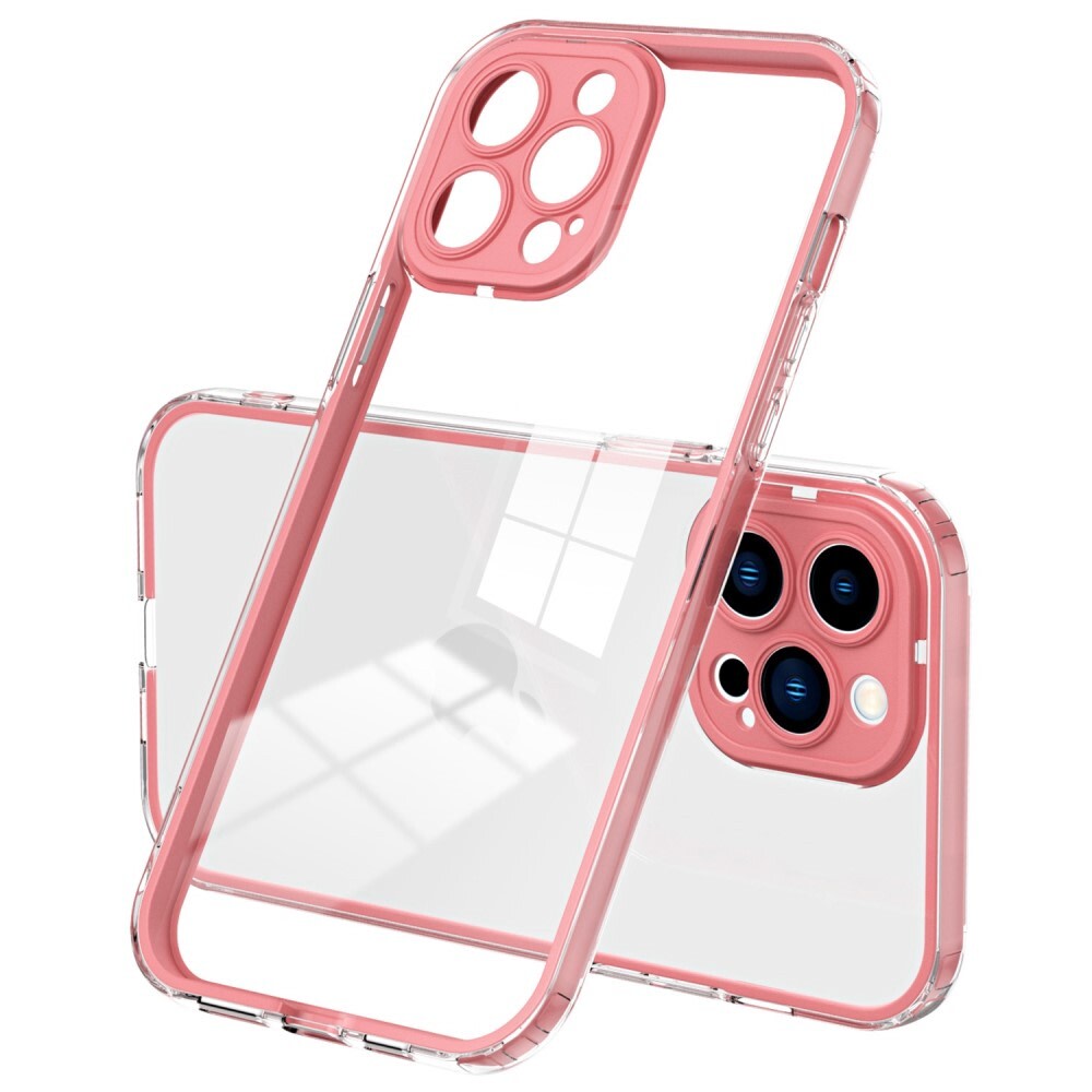 Hibrid tok beépített kamera védelemmel "Crystal Bumper" iPhone 12 Pro készülékekhez - metallic pink