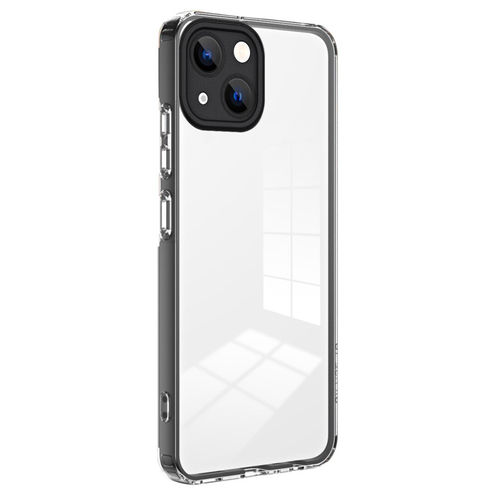 Hibrid tok beépített kamera védelemmel "Crystal Bumper" iPhone 13 készülékekhez - metallic black