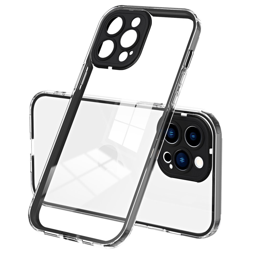 Hibrid tok beépített kamera védelemmel "Crystal Bumper" iPhone 13 Pro készülékekhez - metallic black