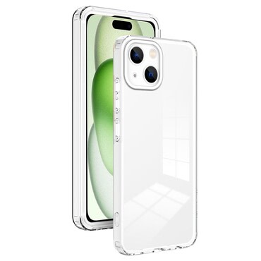 Hibrid tok beépített kamera védelemmel "Crystal Bumper" iPhone 15 készülékekhez - metallic white