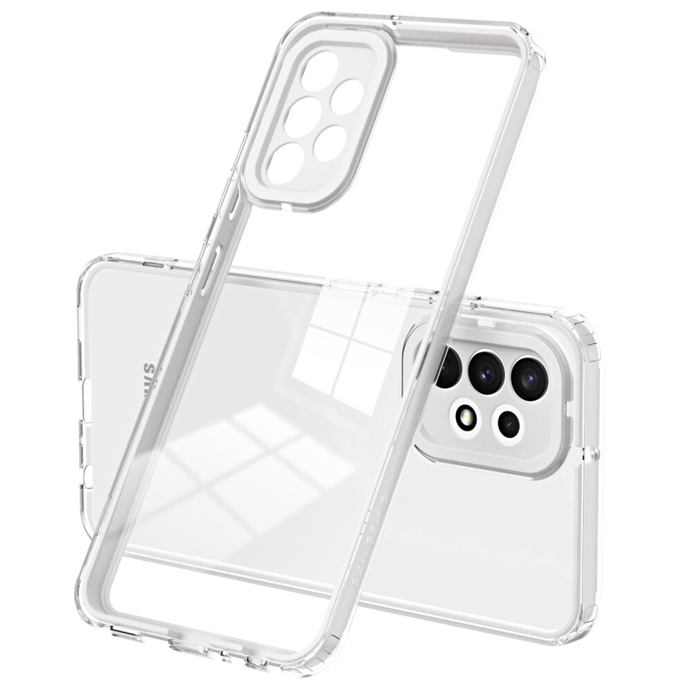 Hibrid tok beépített kamera védelemmel "Crystal Bumper" Samsung Galaxy A33 5G készülékekhez - metallic white