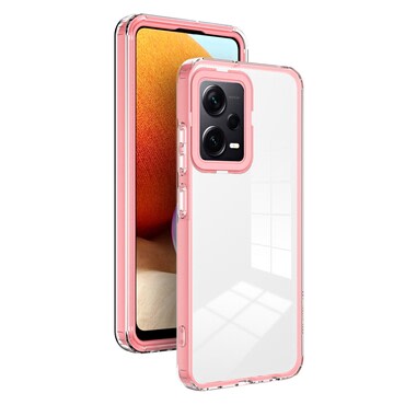 Hibrid tok beépített kamera védelemmel "Crystal Bumper" Xiaomi Redmi Note 12 Pro Plus készülékekhez - metallic pink