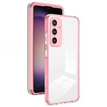 Hibrid tok beépített kamera védelemmel "Crystal Bumper" Samsung Galaxy S24 Plus készülékekhez - metallic pink