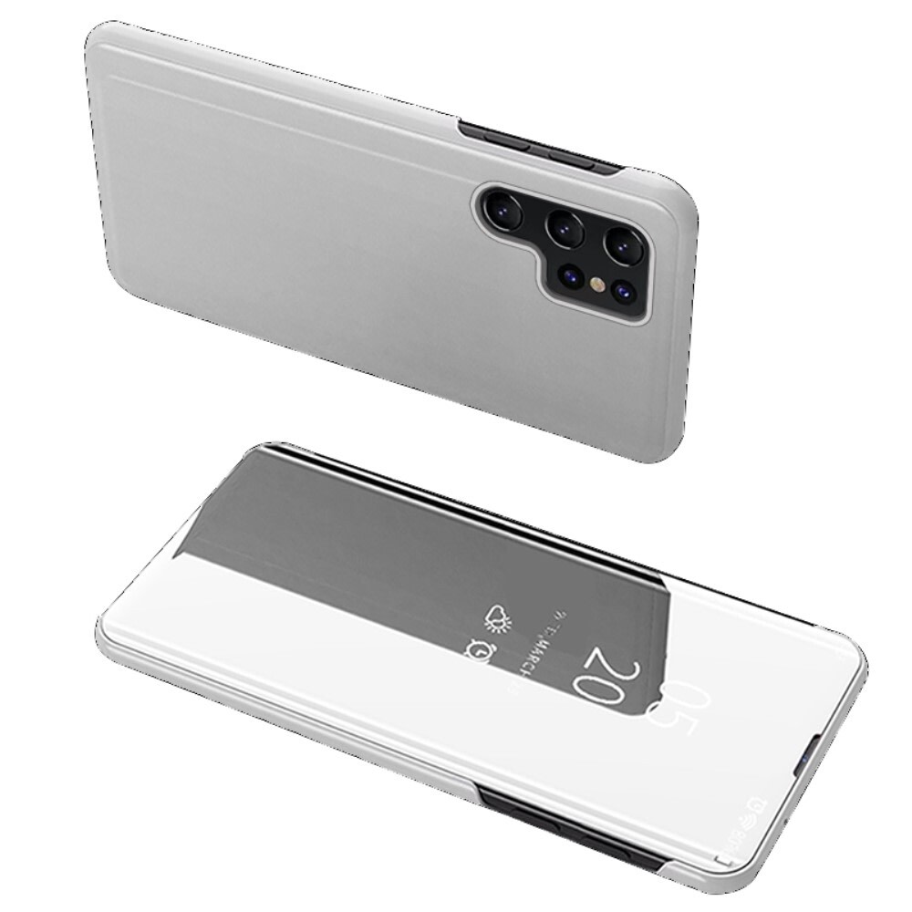 Nyitható tok "Mirror" Samsung Galaxy S24 Ultra készülékekhez - ezüst