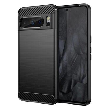 TPU gél tok "Brushed Carbon" Google Pixel 8 Pro készülékekhez - fekete