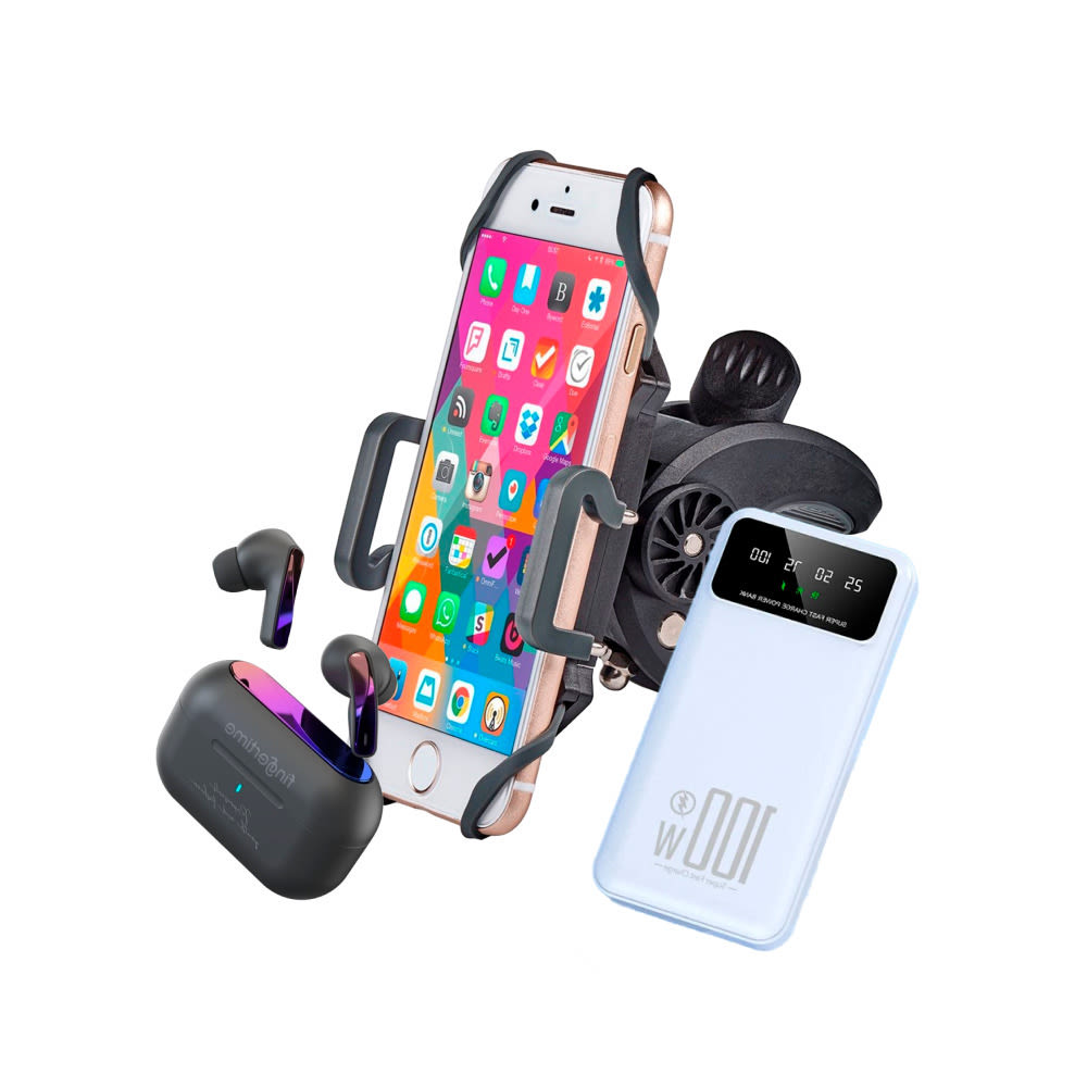 Biker Babe csomag lányoknak: Bluetooth fülhallgató, telefontartó és power bank