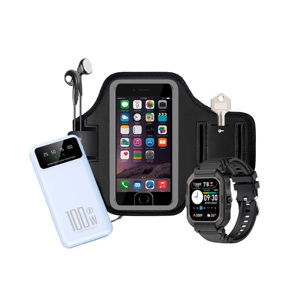 Workout Warrior csomag: okosóra, power bank és sportos tok