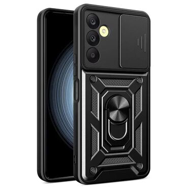 Strapabíró tok "MaX-Armor" gyűrűvel, fém lappal és hátsó kamera védelemmel Samsung Galaxy A25 készülékekhez - army black